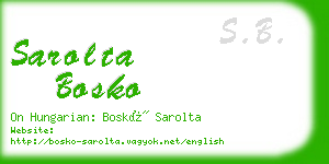 sarolta bosko business card